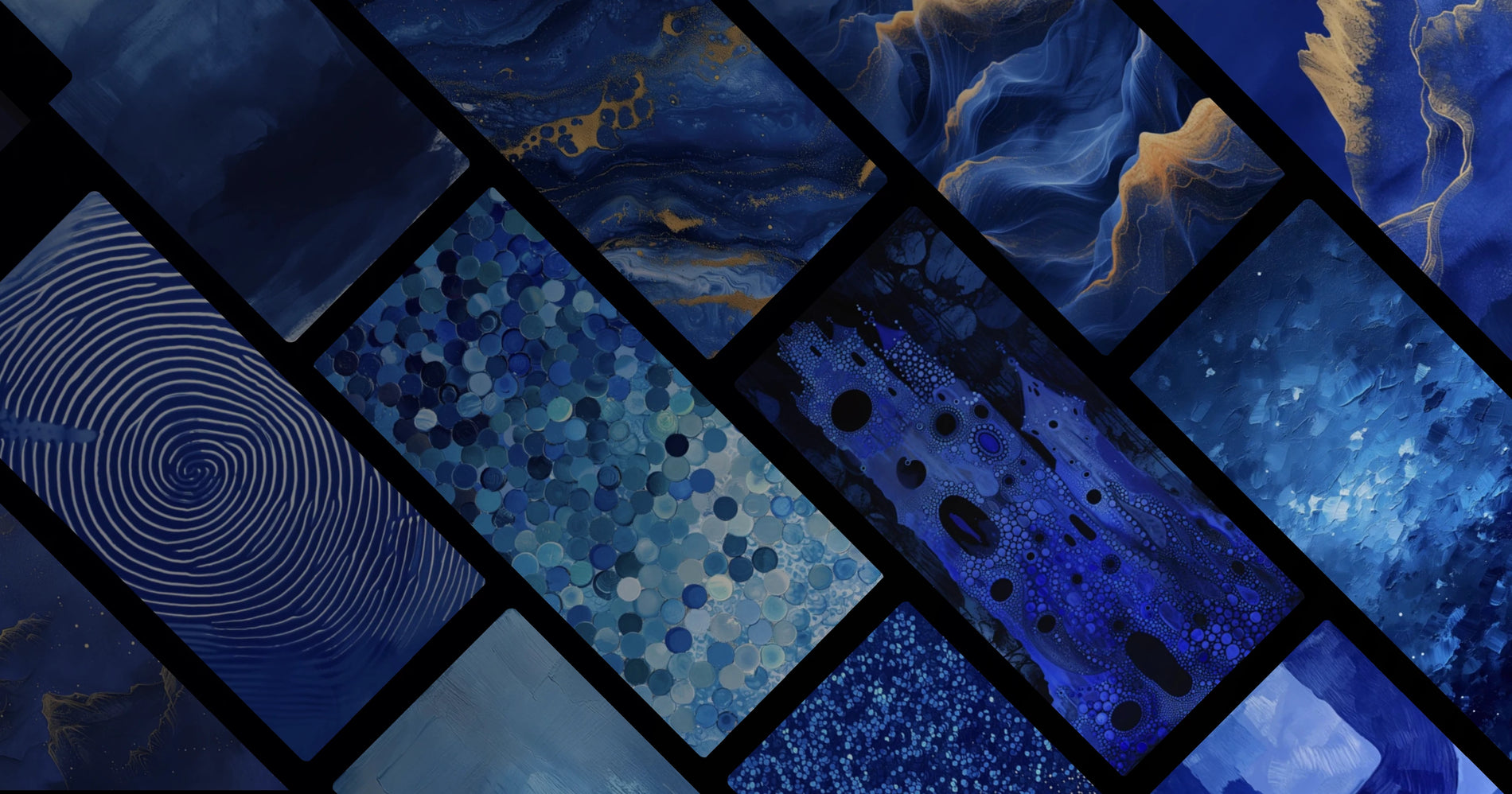Ethereal Blue-Gold Abstracts: A Study in Color and Emotion