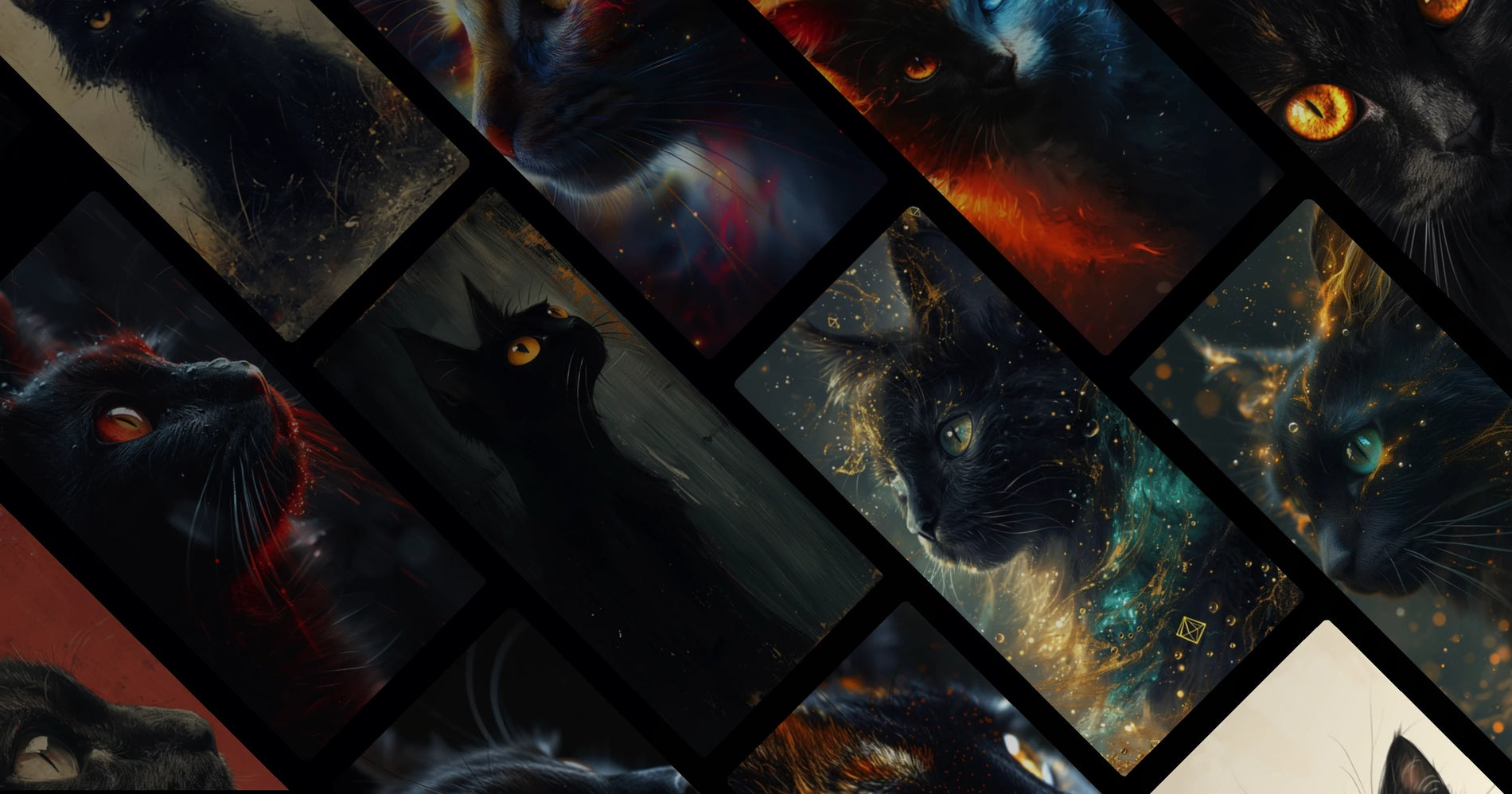 Ethereal Feline: Midnight Mysteries in Digital Art