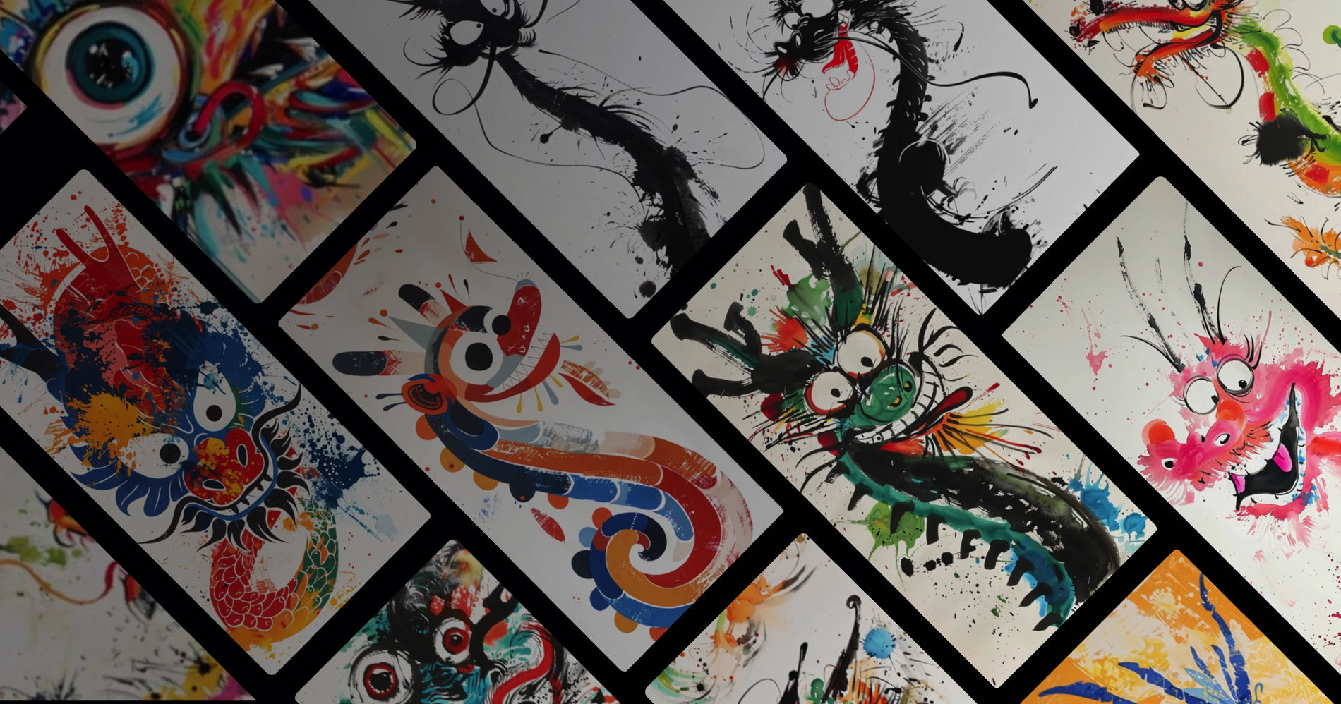 Vibrant Ink Dragon Expressions