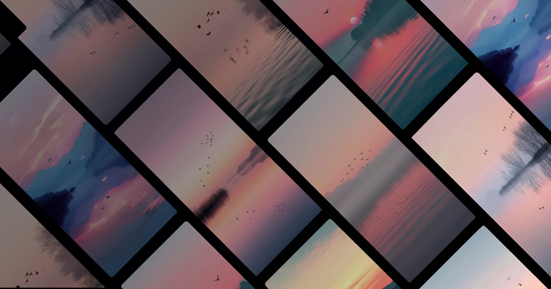 Tranquil Lake Dawn: Where Sky Meets Water in Harmonious Gradient