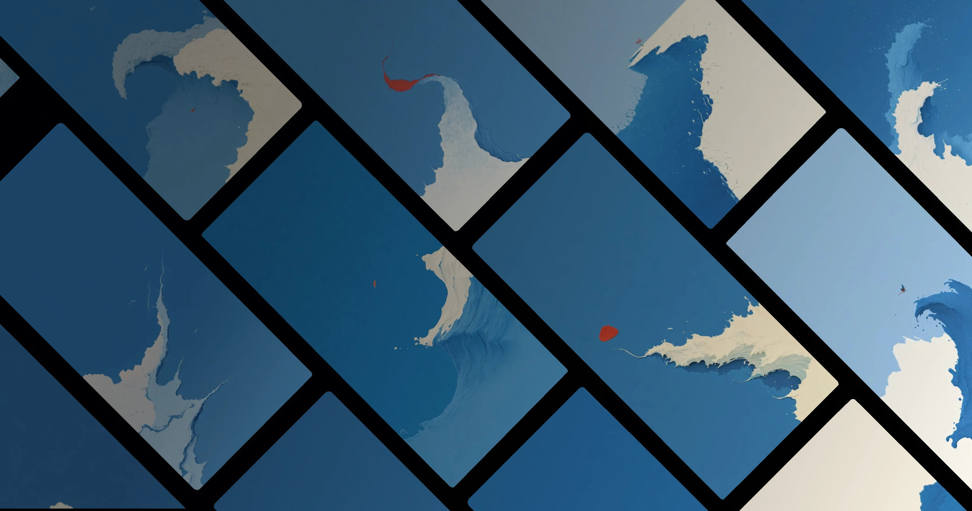 Scarlet Wings Over Azure Depths