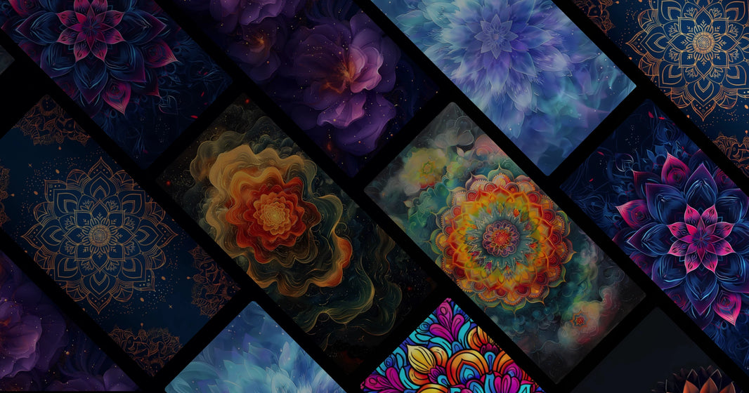 Celestial Geometry: Midnight Floral Symphony