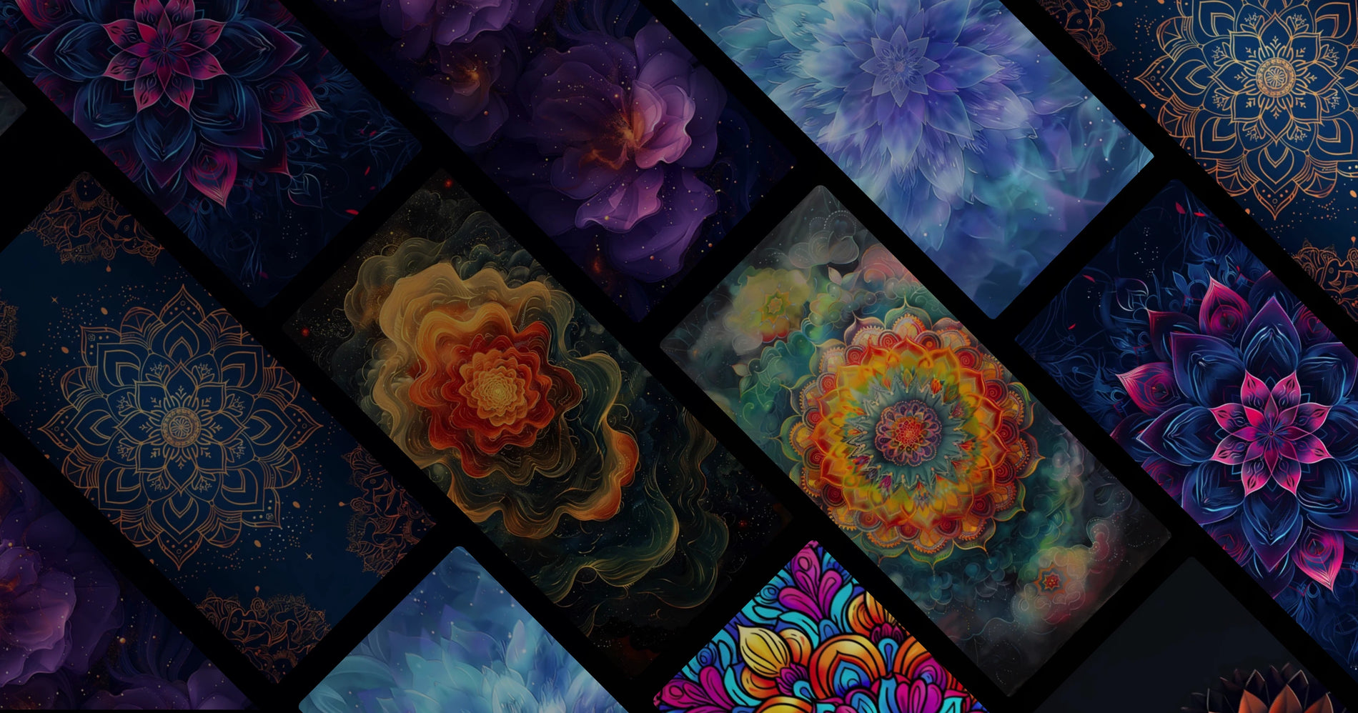 Celestial Geometry: Midnight Floral Symphony