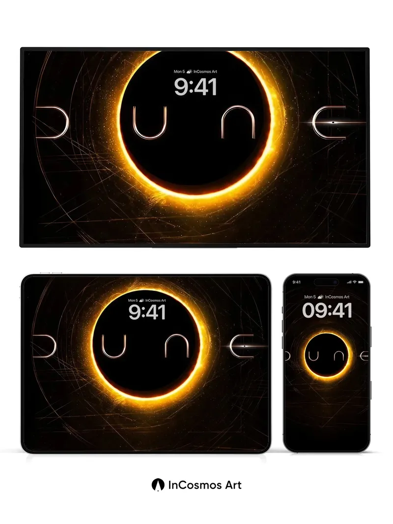 Cosmic Eclipse Wallpaper with Golden Ring