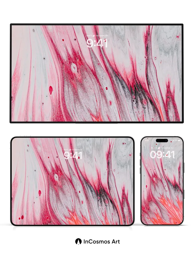 Crimson Veil Wallpaper with Ethereal Swirls