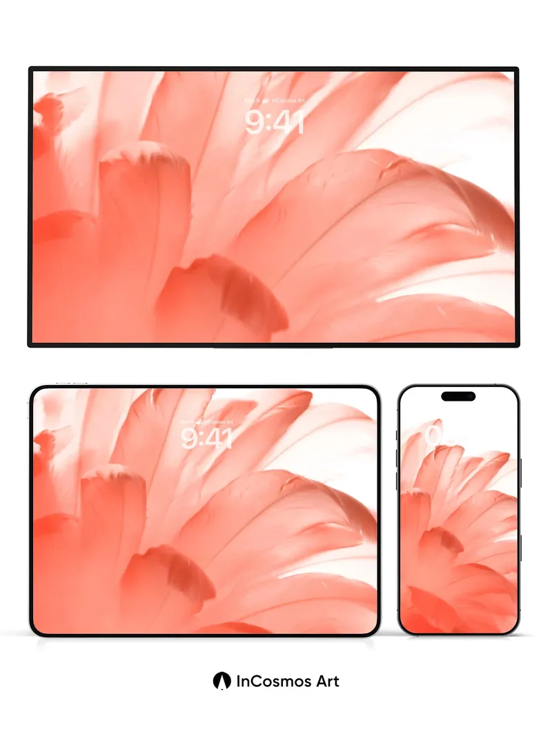 Crimson Feather Wallpaper with Ethereal Light