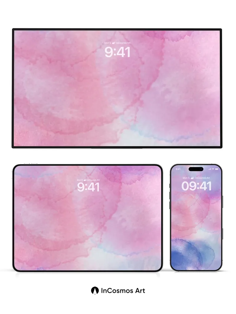 Soft Hush Watercolor Wallpaper with Ethereal Blooms