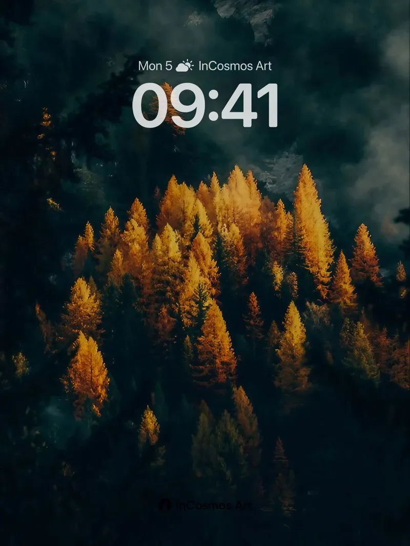 Golden Hush Wallpaper in Midnight Forest