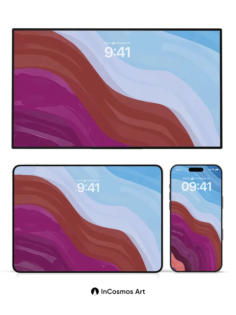 Sonic Wave Wallpaper with Amber Veins