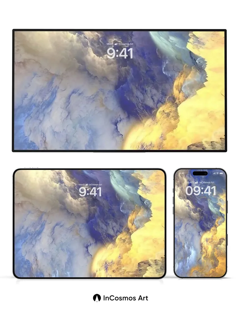 Golden Storm Wallpaper with Celestial Drift