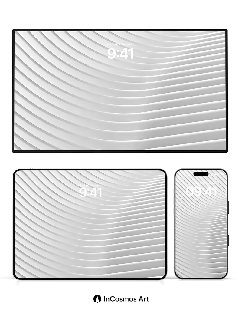 Sculpted Light Wallpaper with Floating Lines