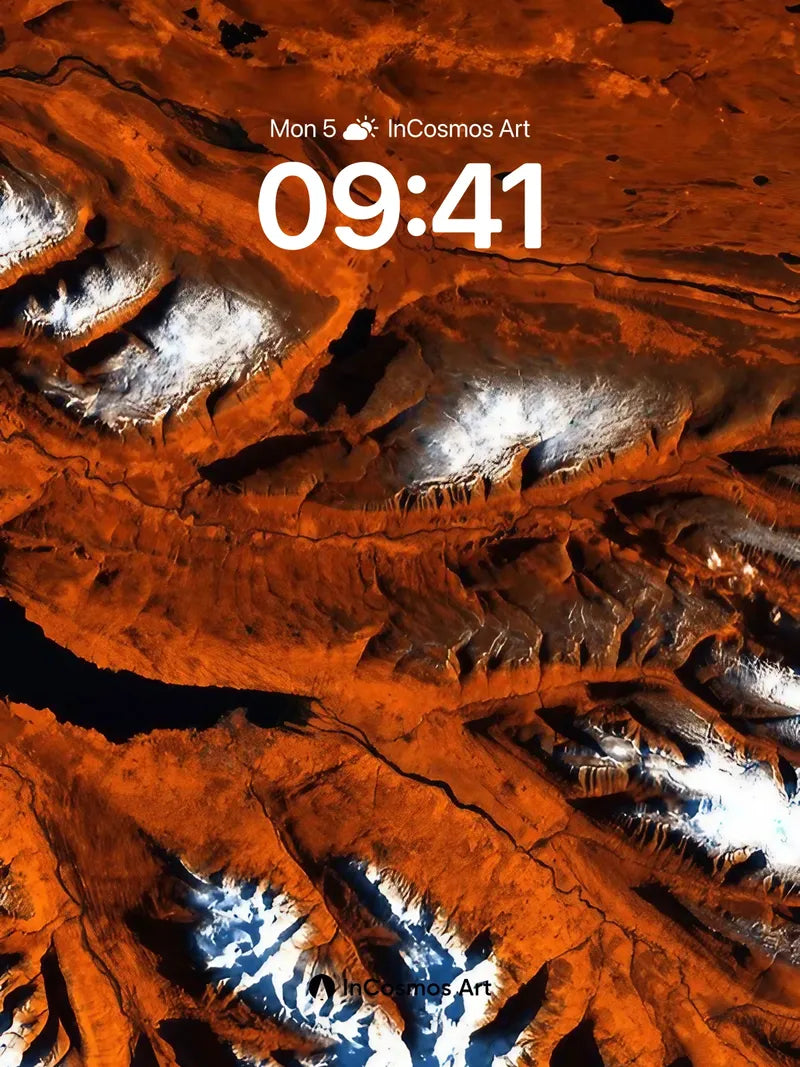 Crimson Canyons Wallpaper with Snow-etched Peaks wallpaper for iPhone, iPad & Mac