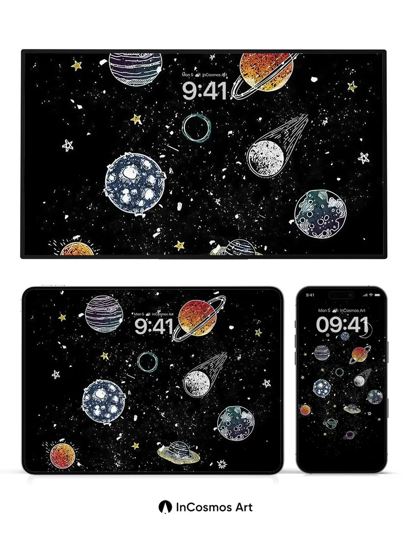 Whispering Cosmos Wallpaper with Starlit Secrets