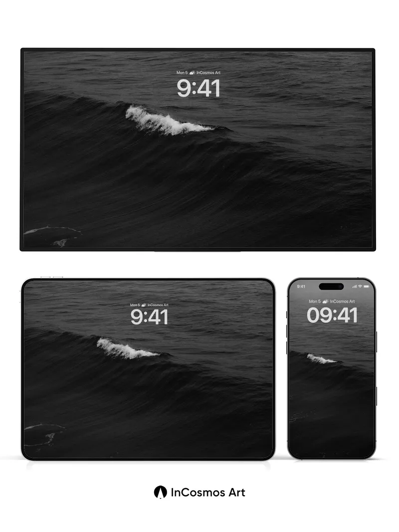 Silent Surge Wallpaper with Frosted Crest