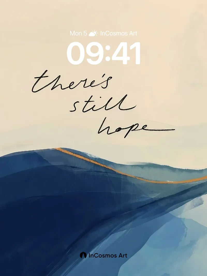 Serenity Wave Wallpaper with Golden Line