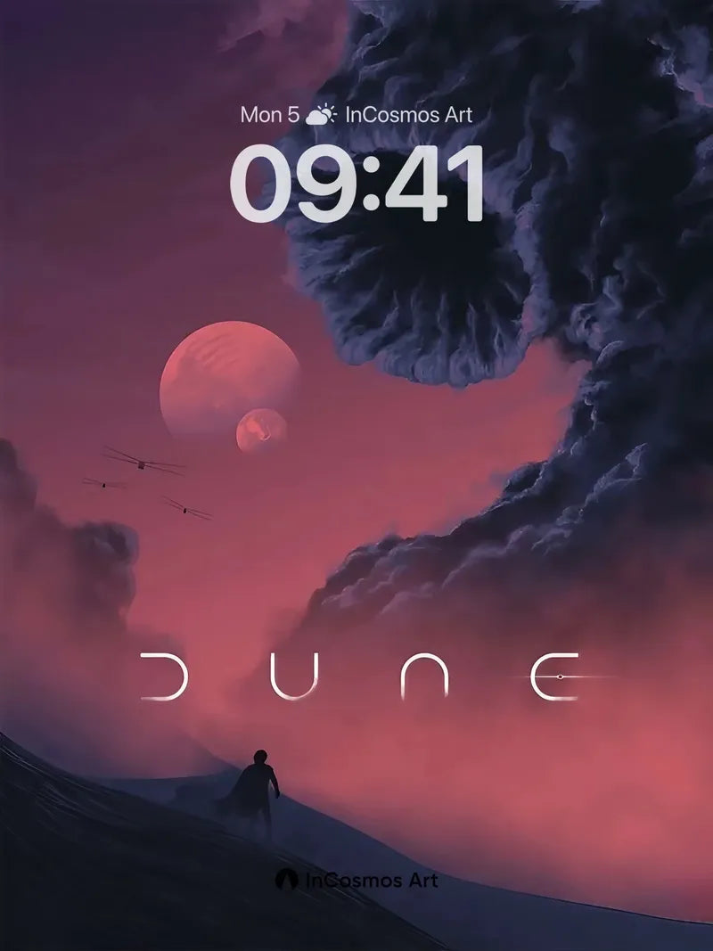 Surreal Dune Horizon Wallpaper with Celestial Drift
