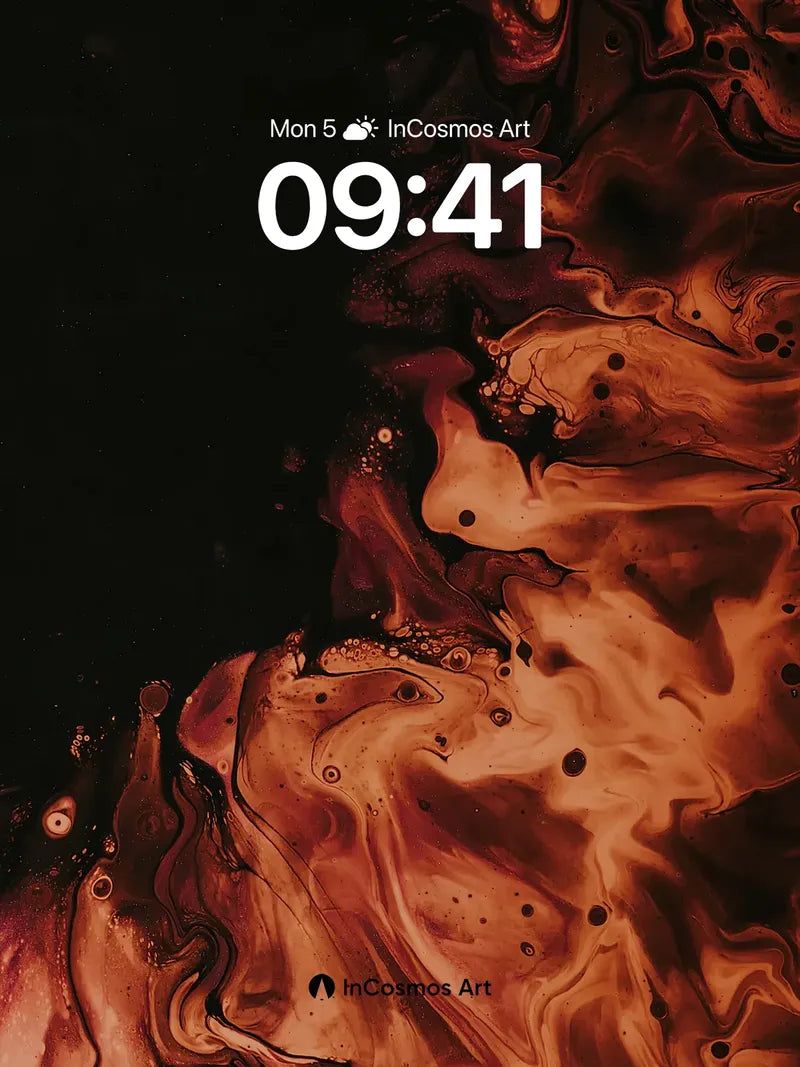 Obsidian Ember Wallpaper with Liquid Fire Veins