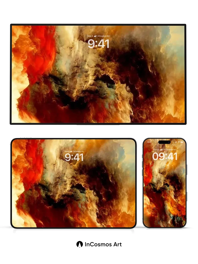 Fiery Tempest Wallpaper with Swirling Embers