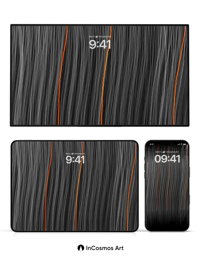 Silent Drizzle Wallpaper with Ember Traces