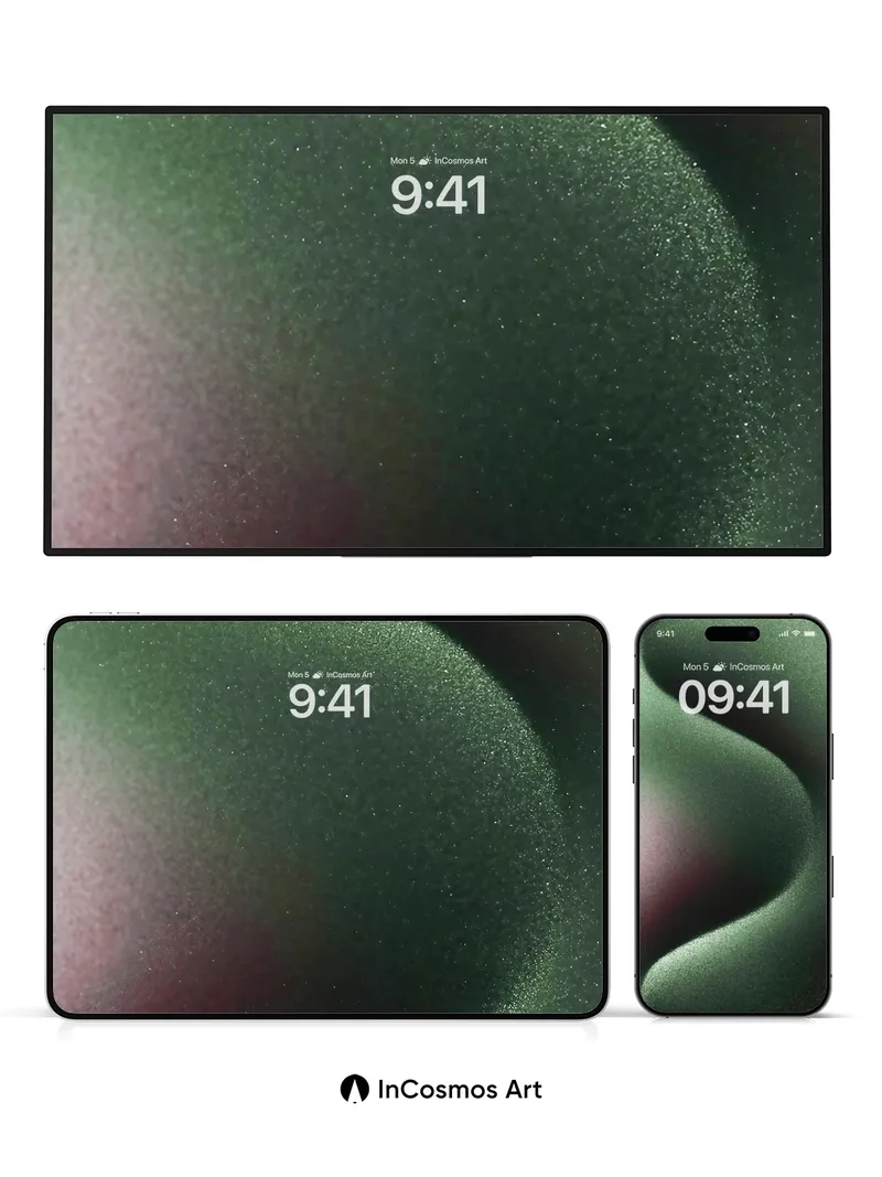 Emerald Drift Wallpaper with Subtle Sparkle