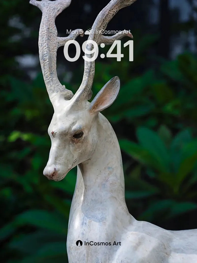 Stone Whisper Wallpaper with Antlered Grace