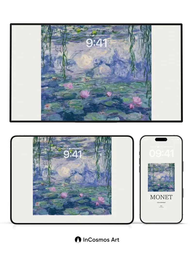 Serenity in Waterlily Wallpaper with Monet's Brush