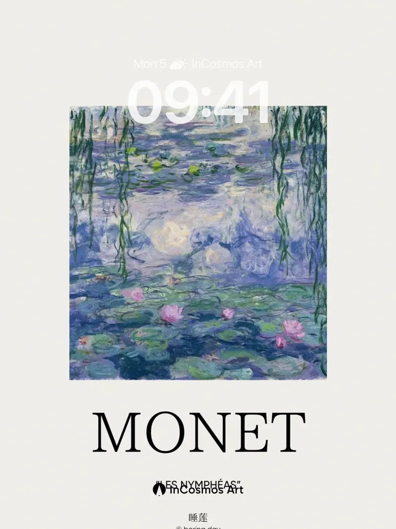 Serenity in Waterlily Wallpaper with Monet's Brush