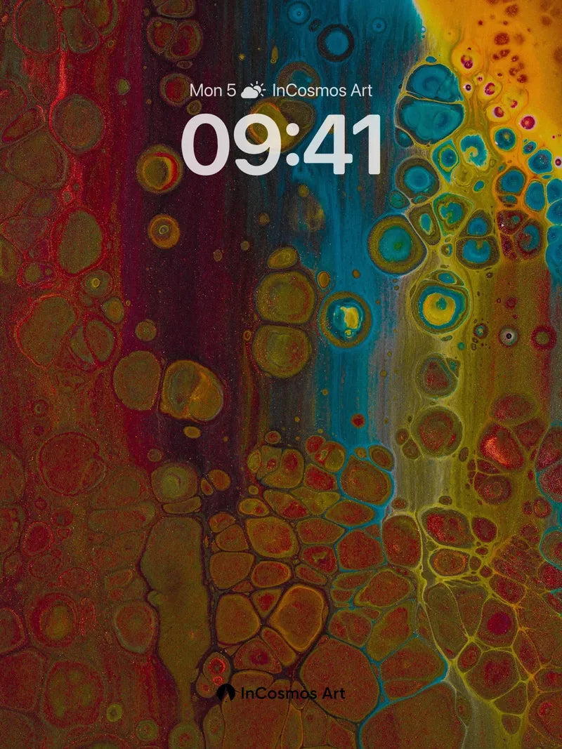 Luminous Cell Wallpaper with Cosmic Drift