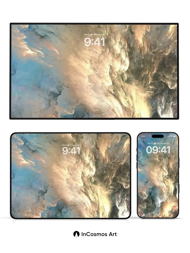 Golden Haze Wallpaper with Ethereal Clouds