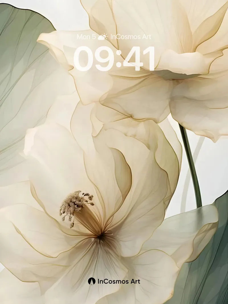 Ethereal Bloom Wallpaper with Translucent Petals wallpaper for iPhone, iPad & Mac
