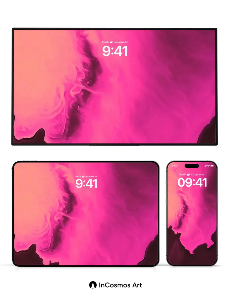 Neon Pulse Wallpaper with Liquid Light