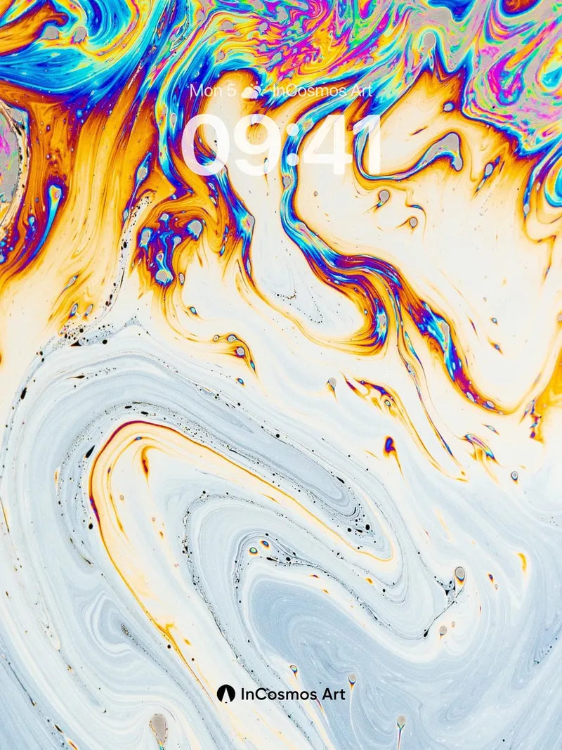 Luminous Tide Wallpaper with Cosmic Swirls
