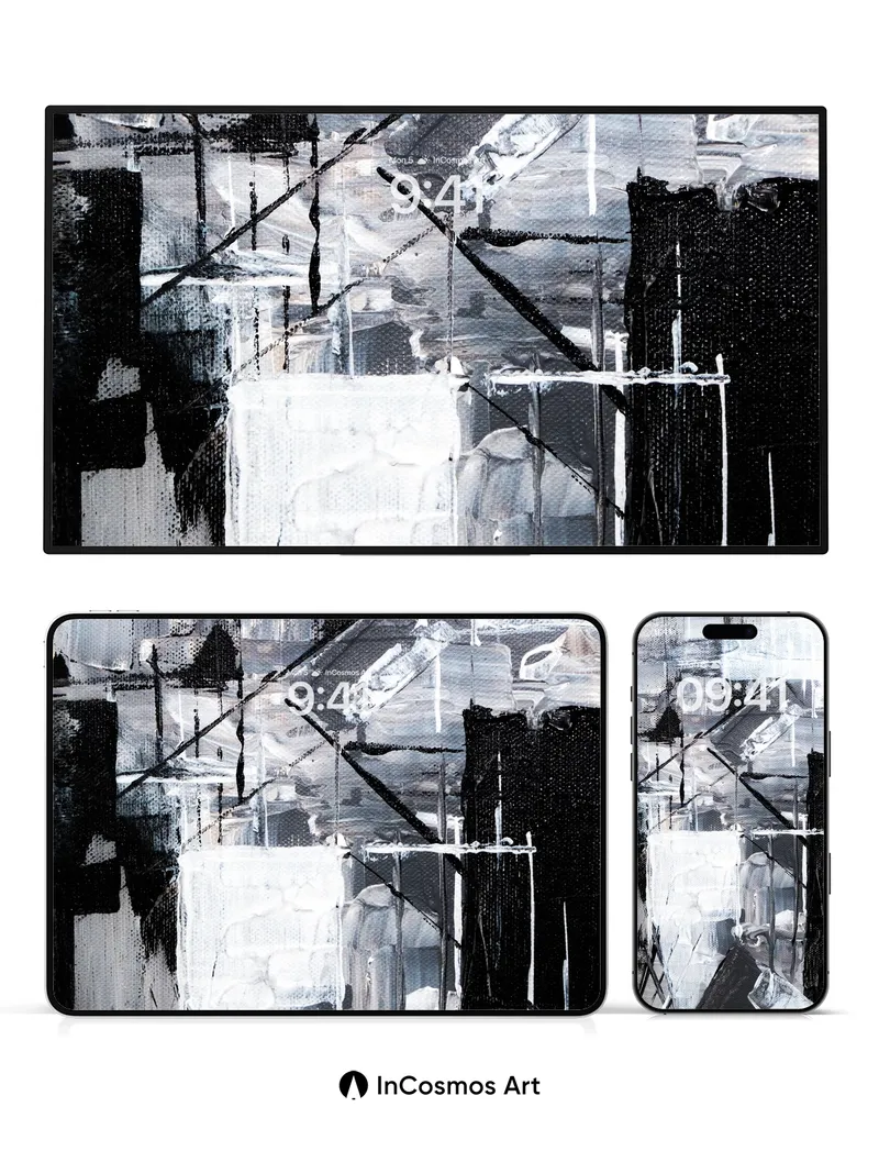 Monochrome Echo Wallpaper with Structural Ghosts