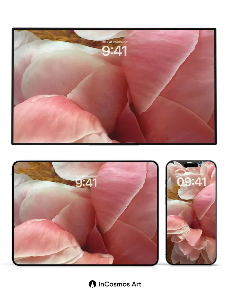 Velvet Petal Wallpaper with Golden Heart