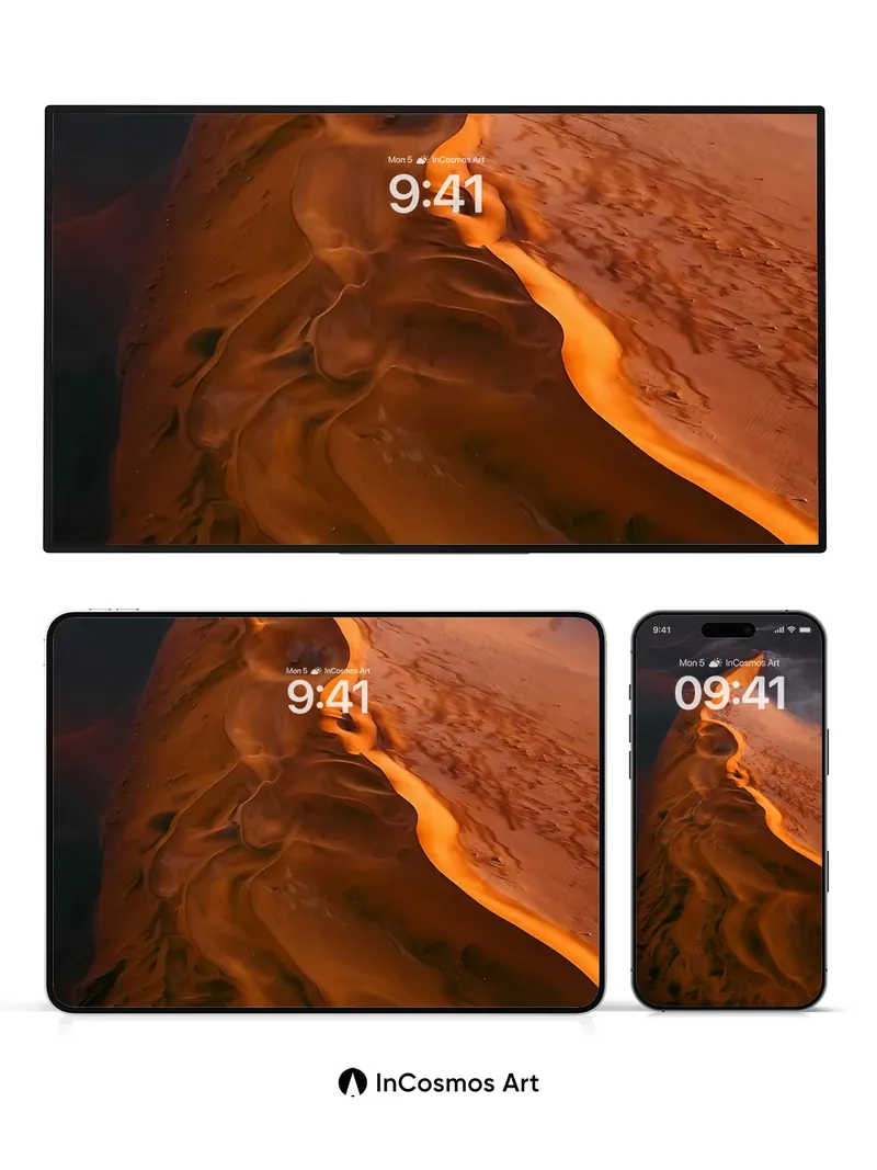 Serpentine Dune Wallpaper with Golden Edge