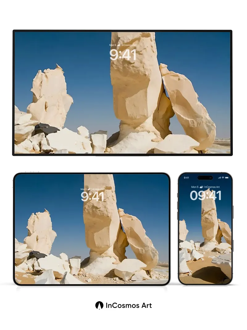 Desert Stone Symphony Wallpaper with Sun-Carved Silence