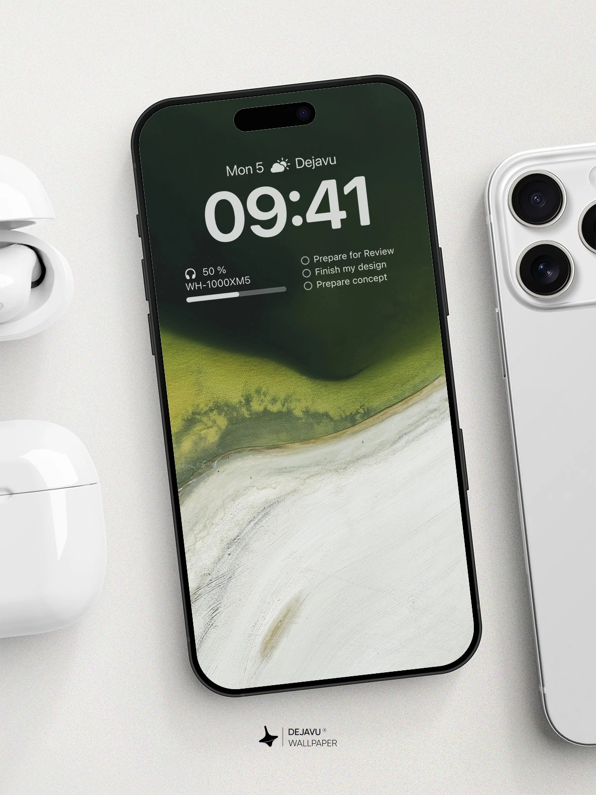 Green and White 8K Minimal Aesthetic Wallpaper for iPhone & Android