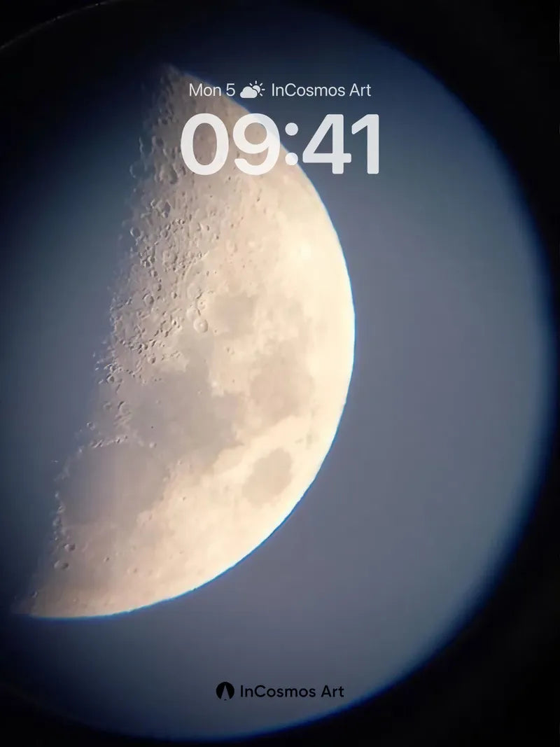 Silent Crescent Wallpaper with Lunar Craters