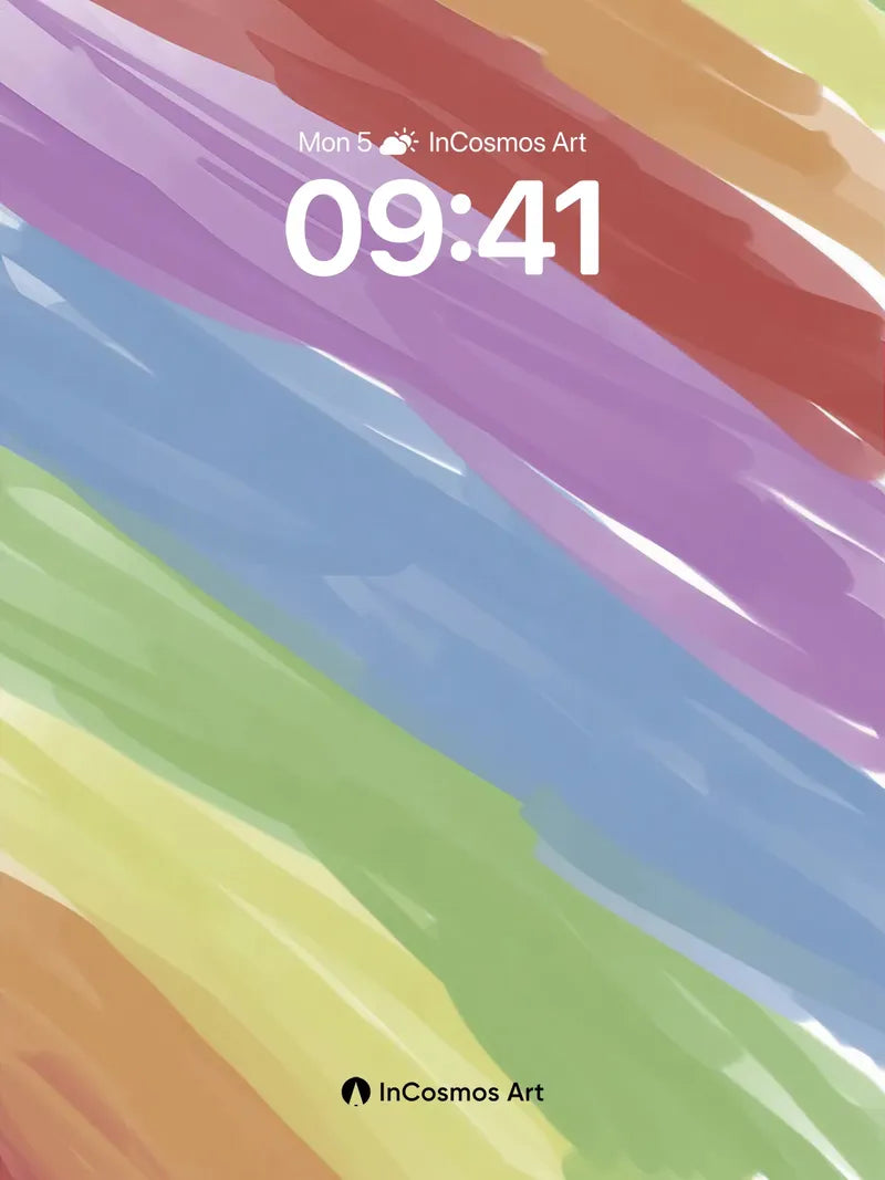 Rainbow Brushstroke Wallpaper with Living Colors