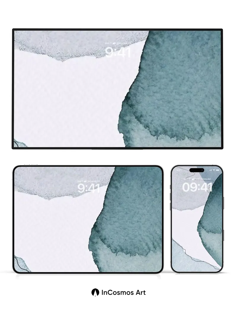 Serenity Ink Wallpaper with Floating Lines