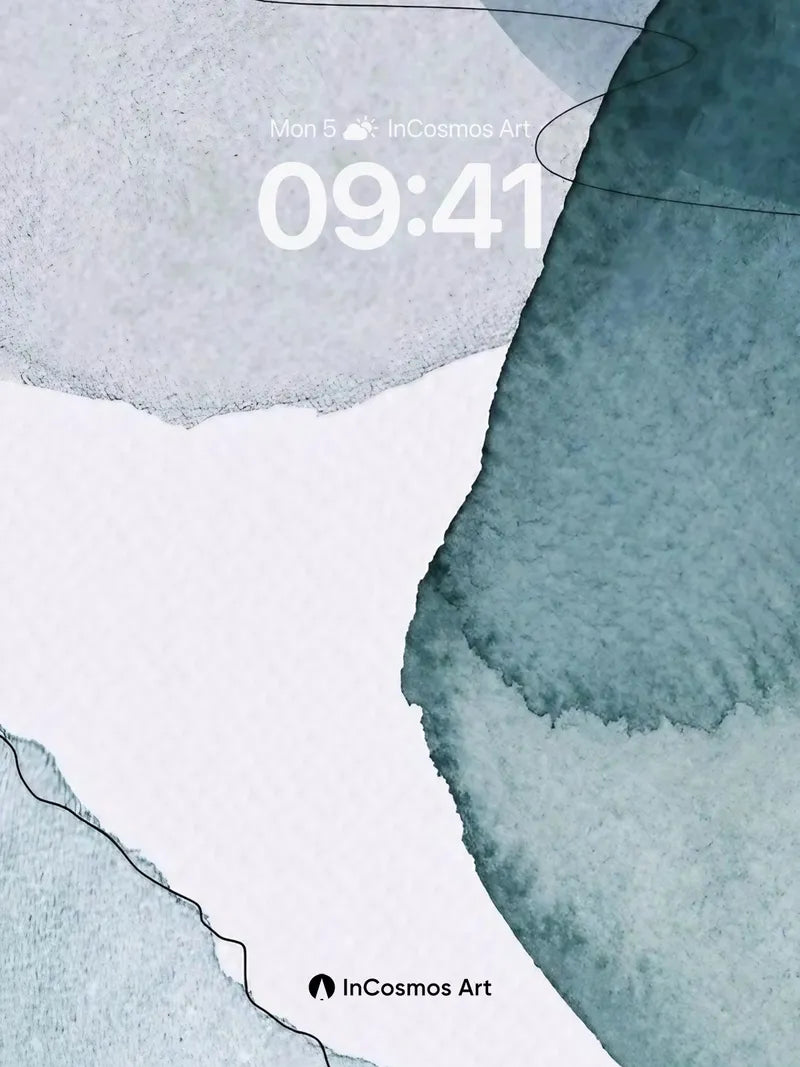 Serenity Ink Wallpaper with Floating Lines