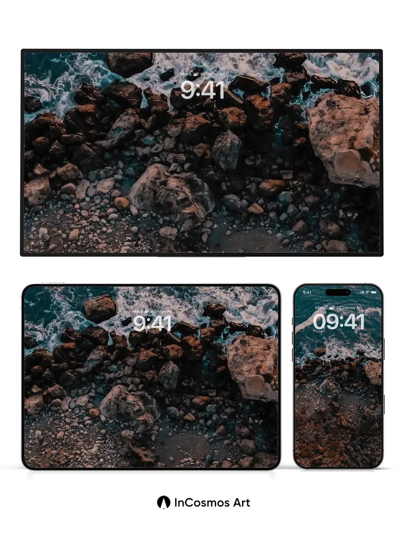 Crisp Edge Wallpaper with Ocean's Whisper