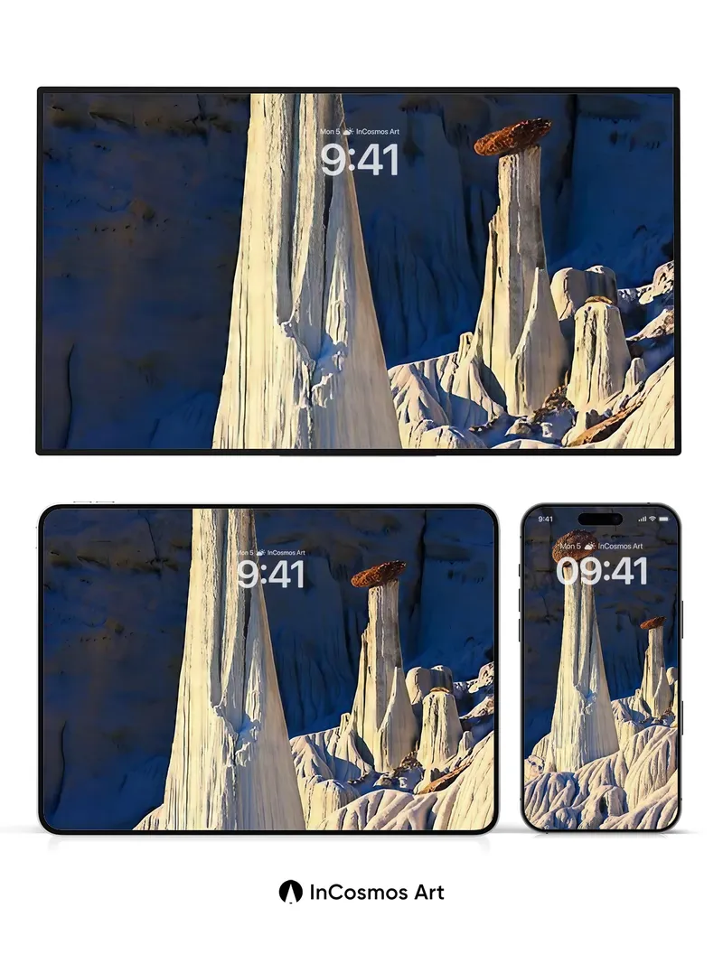 Stone Fungi Wallpaper with Dusk Glow