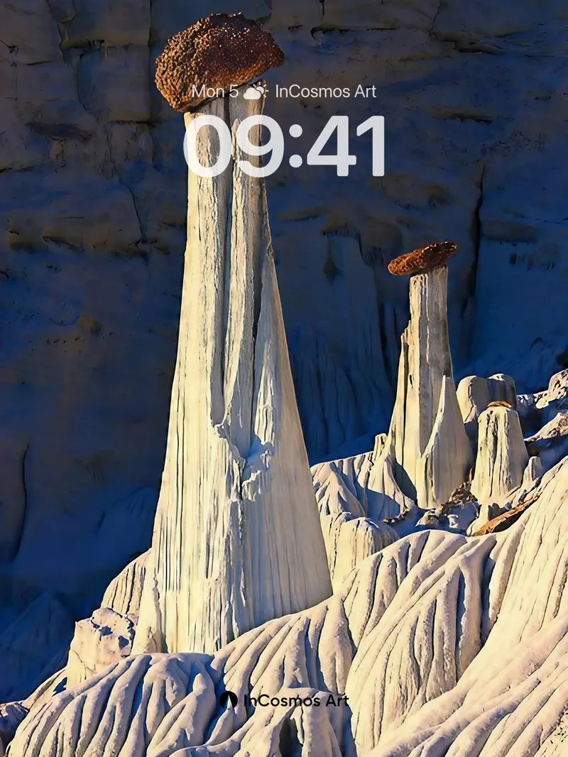 Stone Fungi Wallpaper with Dusk Glow