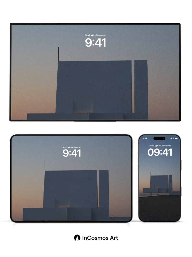 Silent Horizon Wallpaper with Geometric Solitude
