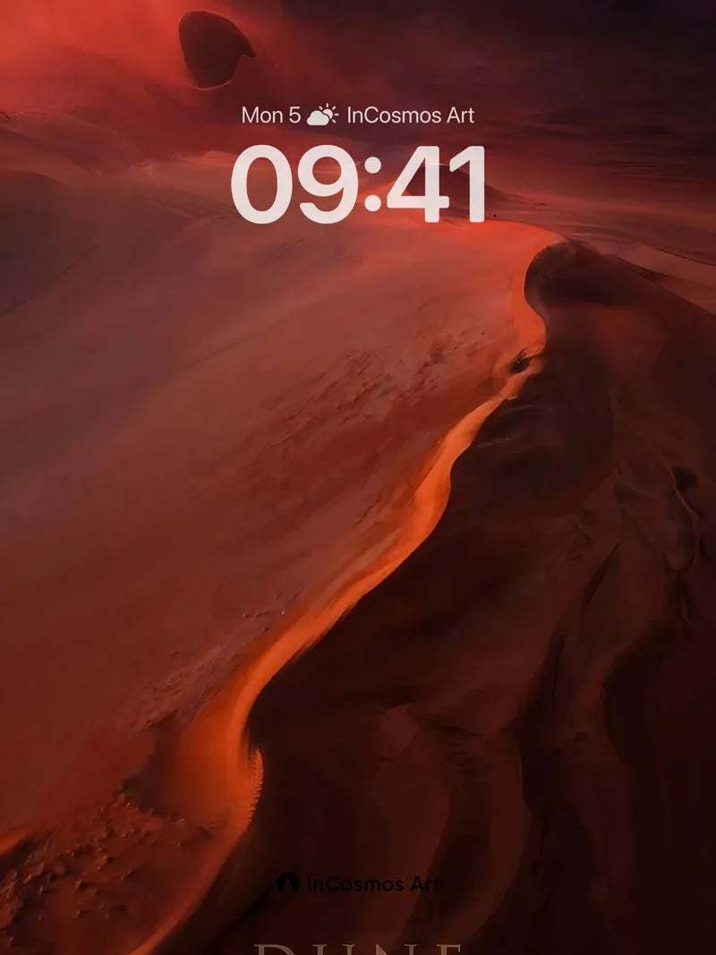 Crimson Dune Wallpaper with Floating Shadows