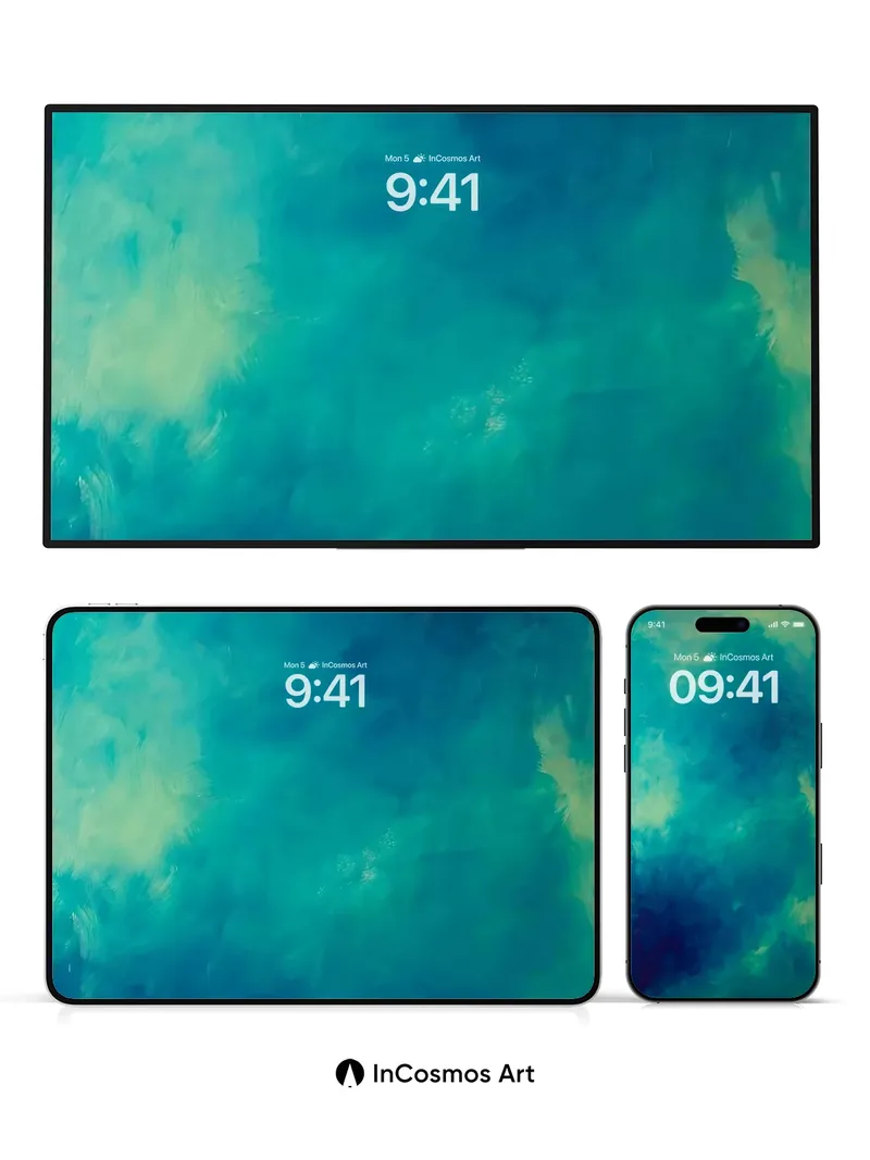 Oceanic Breath Wallpaper with Liquid Depth