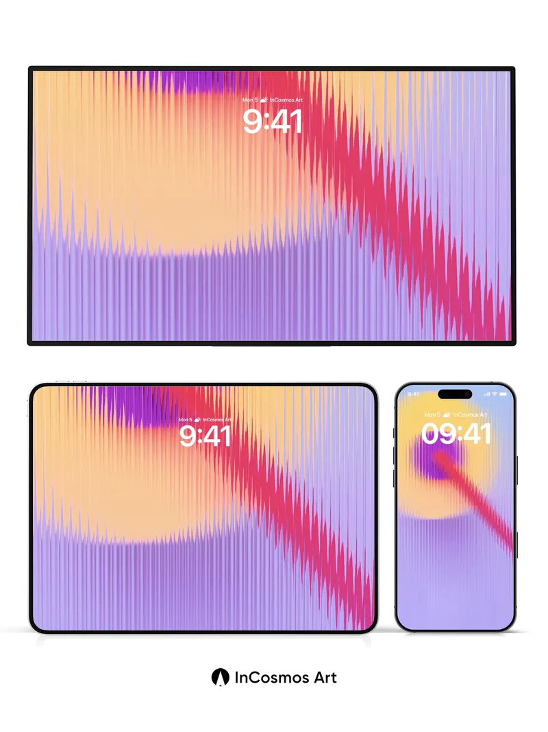 Luminous Pulse Wallpaper with Fractal Threads