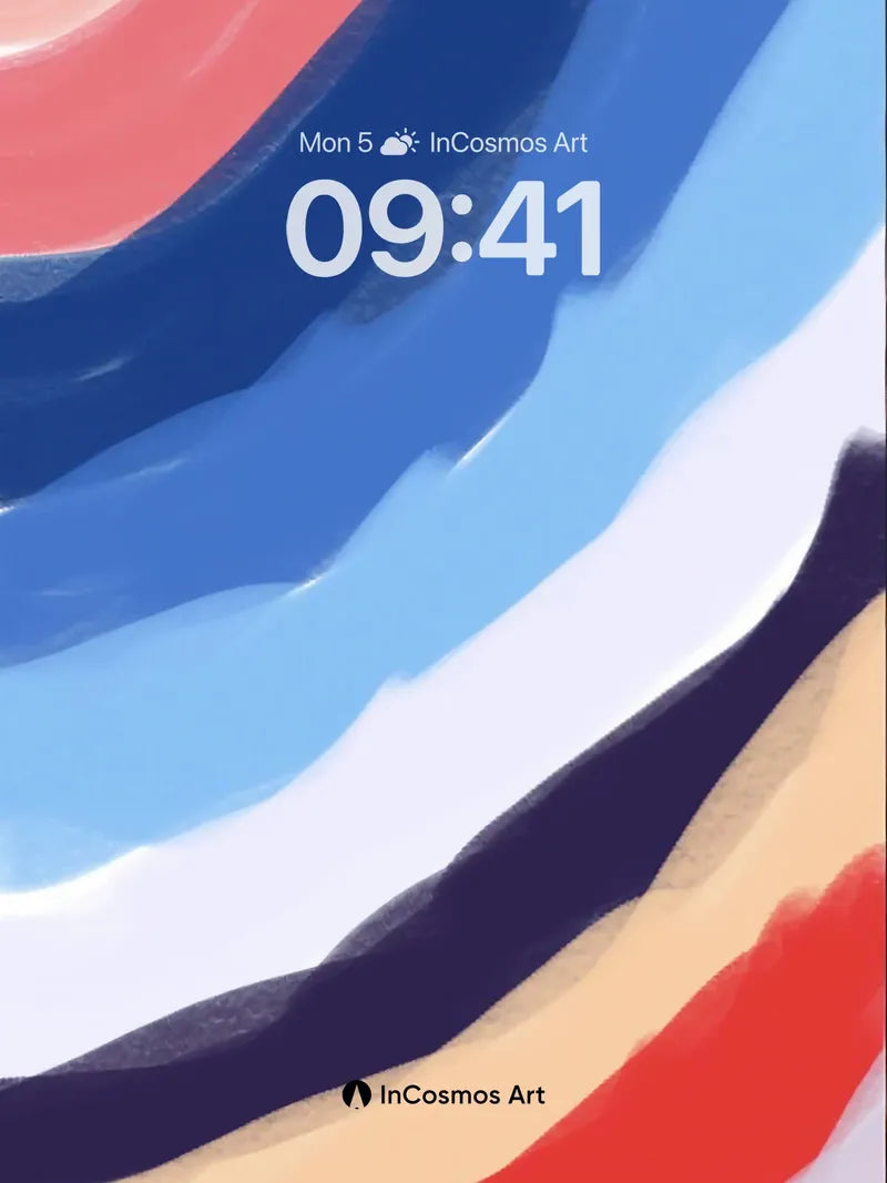 Fluid Horizon Wallpaper with Painted Light