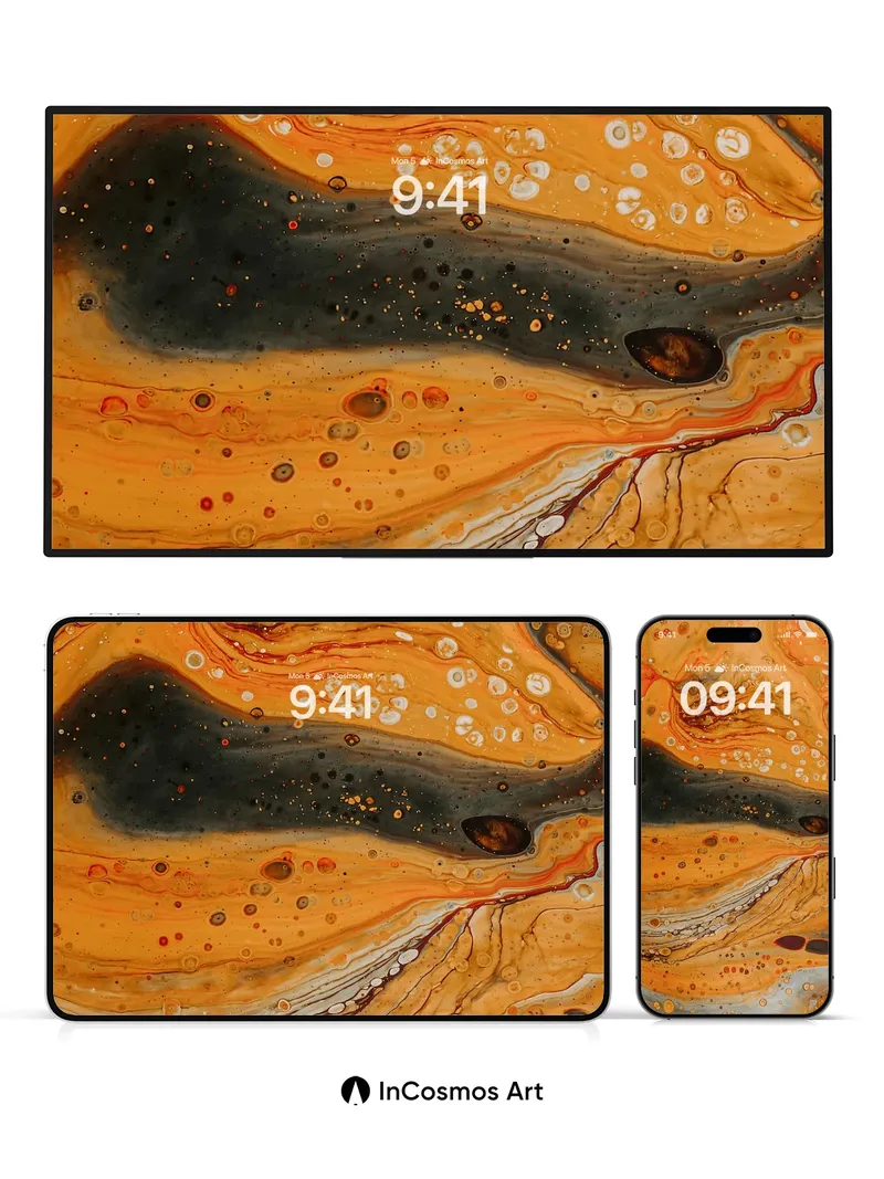 Golden Vein Wallpaper with Cosmic Bubbles